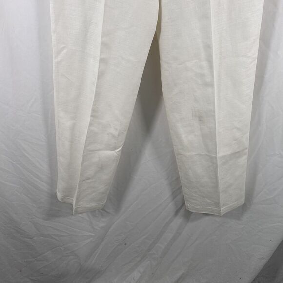 Liz Claiborne Sport Linen Blend Pants Women's 8 White High Rise Button Zip New - Picture 9 of 12